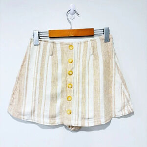 FOREVER21 Beige striped linen  skort